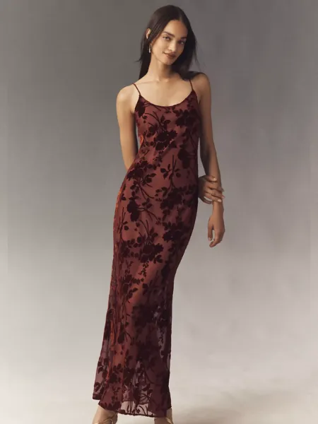 Hutch Stretch Burnout Velvet Maxi Dress